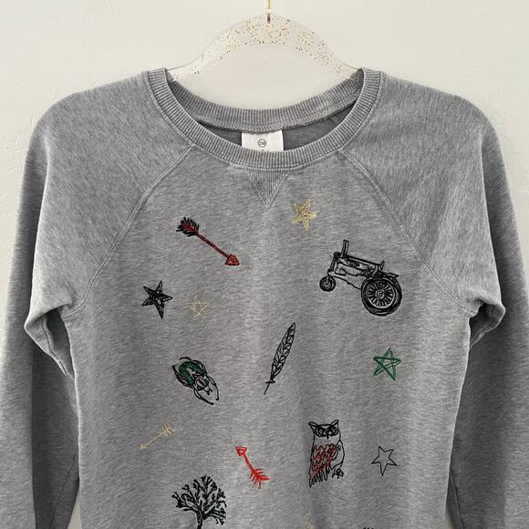 Hanna Andersson Kids Embroidered Sweatshirt Pullover Outdoors Nature Size 150/12 - Picture 4 of 13